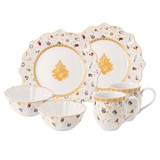 Aparelho de Jantar Natalino Dourado - 6 Peças