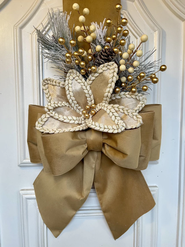 Escapulário De Natal Veludo Dourado