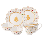 Aparelho de Jantar Natalino Dourado - 6 Peças