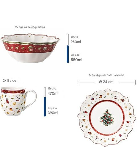 Aparelho de Jantar Natalino - 6 Peças