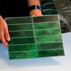 Caixa de Azulejo Esmeralda Autocolante 20 unidades no tamanho 29x23 cm