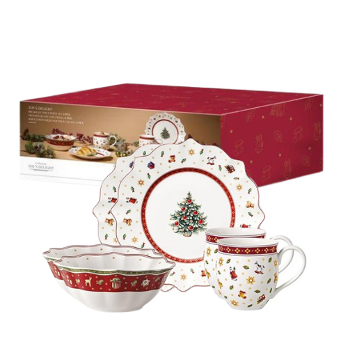 Aparelho de Jantar Natalino Vermelho - 6 Peças