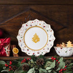 Aparelho de Jantar Natalino Dourado - 6 Peças