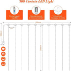 Cortina de Led Diversos 3x3 para o Natal