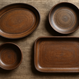 Conjunto 5 Travessas Cerâmica Rústica Marrom - Artesanal