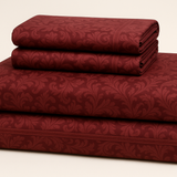 Jogo de Cama Queen Jacquard Bordô - 4 Peças Sofisticado