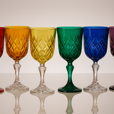 Conjunto 6 Copos Cristal Colorido Joias - Tons Preciosos