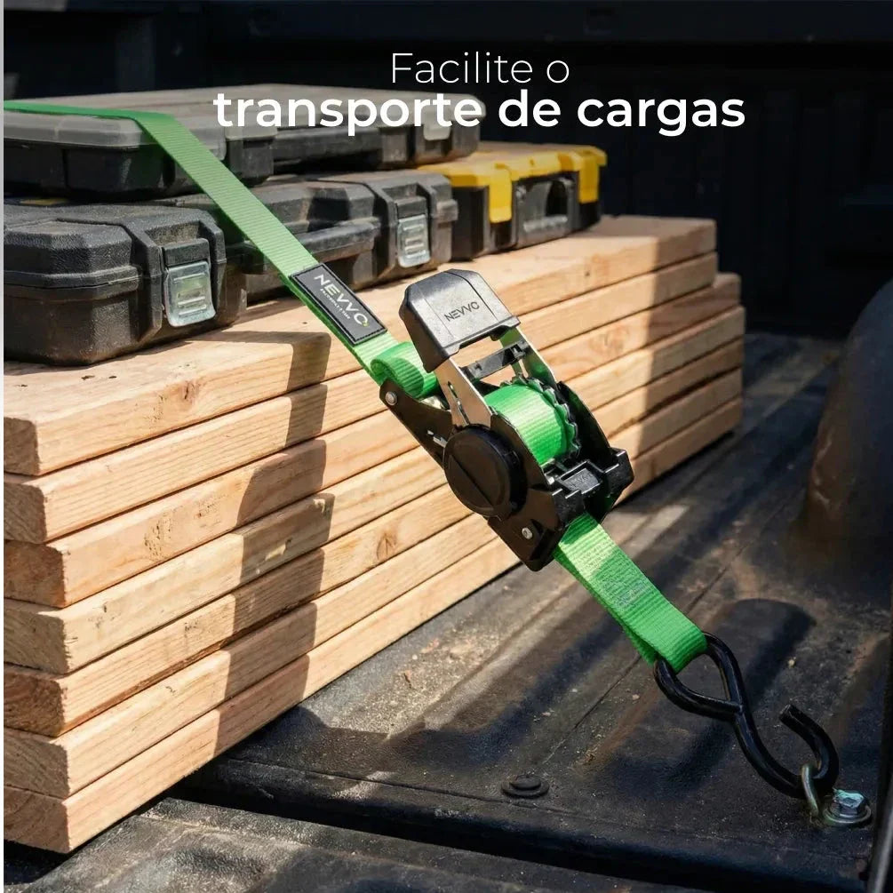 Cinta Catraca Para Amarração De Carga - Gancho J 4 Metros 1500Kg